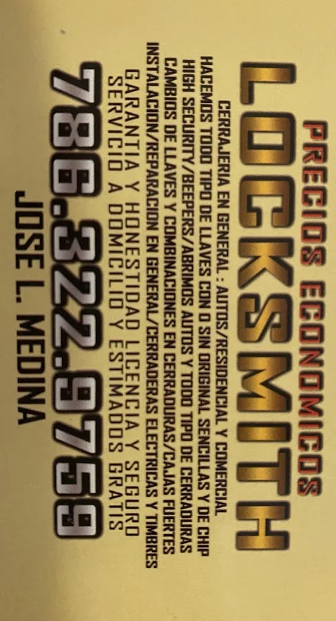 Jose L Medina locksmith Cerrajero Miami primary photo